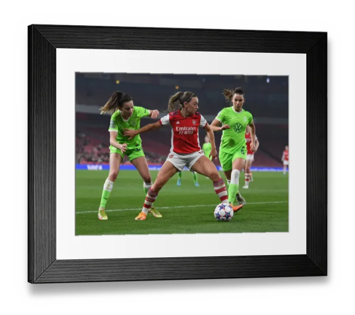 Framed Print : Arsenal Women vs. VfL Wolfsburg: A Tight Battle in the UEFA Women's Champions League Quarterfinals Framed Print : Arsenal Women vs. VfL Wolfsburg: A Tight Battle in the UEFA Women's Champions League Quarterfinals