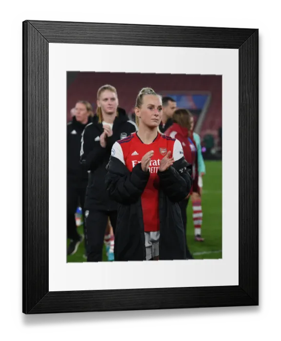 Framed Print : Arsenal Women's UEFA Champions League Triumph: Stina Blackstenius Celebrates Quarter-Final Victory over VfL Wolfsburg Framed Print : Arsenal Women's UEFA Champions League Triumph: Stina Blackstenius Celebrates Quarter-Final Victory over VfL Wolfsburg