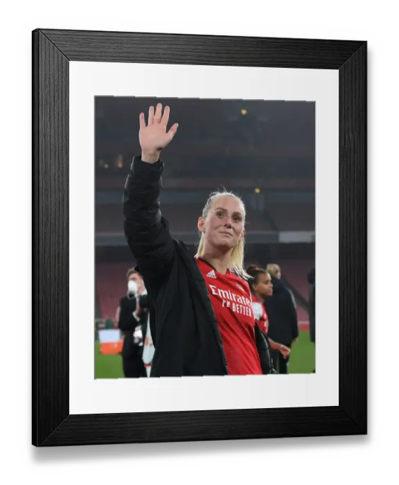 Framed Print : Arsenal Women's Historic Champions League Victory: Stina Blackstenius Scores Game-Winning Goal vs. VfL Wolfsburg Framed Print : Arsenal Women's Historic Champions League Victory: Stina Blackstenius Scores Game-Winning Goal vs. VfL Wolfsburg