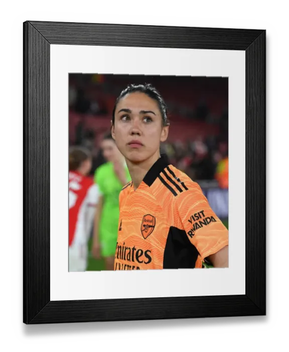 Framed Print : Manuela Zinsberger's Unwavering Determination: Arsenal Women's UEFA Champions League Quarterfinals vs. VfL Wolfsburg Framed Print : Manuela Zinsberger's Unwavering Determination: Arsenal Women's UEFA Champions League Quarterfinals vs. VfL Wolfsburg