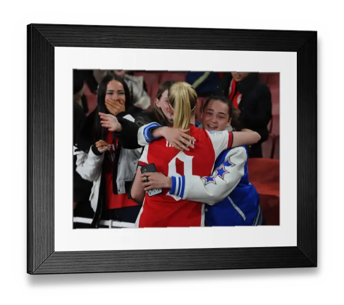 Framed Print : Arsenal Women's Champions League Victory: Beth Mead Celebrates with Fans