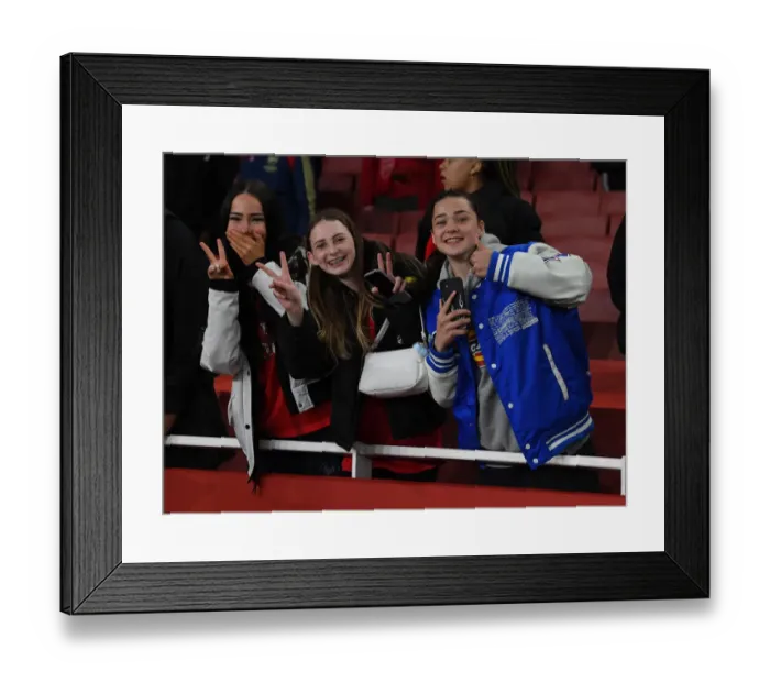 Framed Print : Arsenal FC Fans Euphoria and Tension: Quarterfinal Showdown with VfL Wolfsburg in the UEFA Women's Champions League