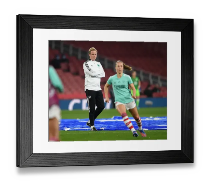 Framed Print : Arsenal Women Face Wolfsburg in UEFA Champions League Quarterfinals: Jonas Eidevall Leads the Way