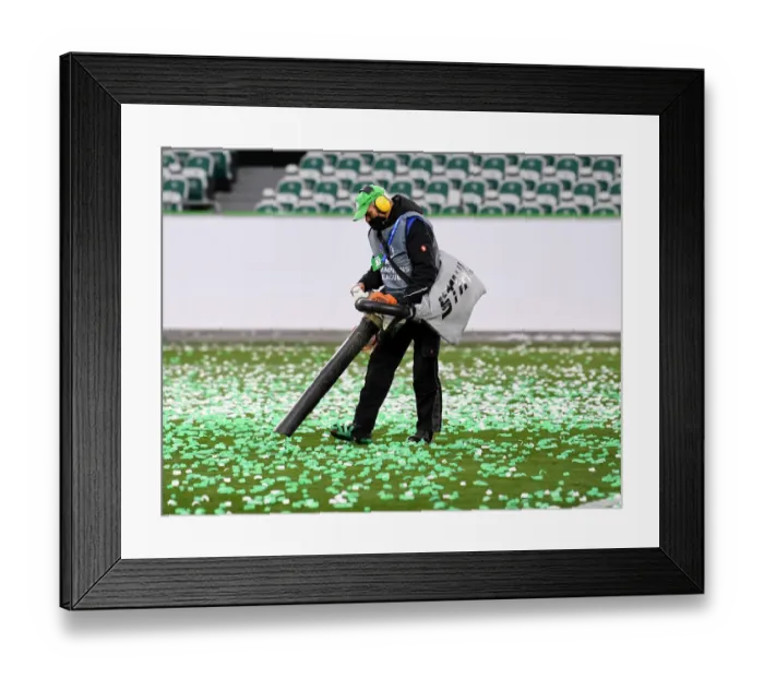 Framed Print : Clearing the Confetti: Arsenal Women's UEFA Champions League Quarterfinals Showdown with VfL Wolfsburg