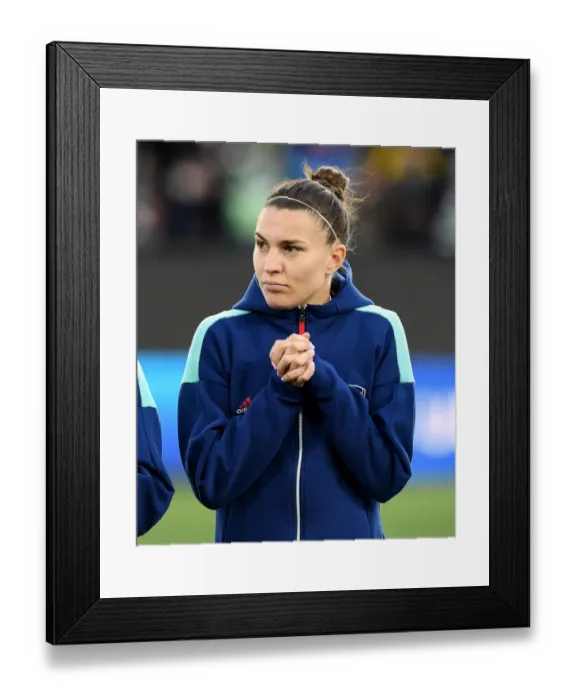 Framed Print : Arsenal Women's Quest for Glory: Champions League Showdown vs. VfL Wolfsburg