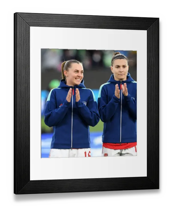 Framed Print : Arsenal Women Face Off Against VfL Wolfsburg in UEFA Champions League Quarterfinals