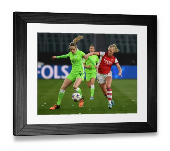 Framed Print : Arsenal vs. VfL Wolfsburg: A Battle in the UEFA Women's Champions League Quarterfinals Framed Print : Arsenal vs. VfL Wolfsburg: A Battle in the UEFA Women's Champions League Quarterfinals