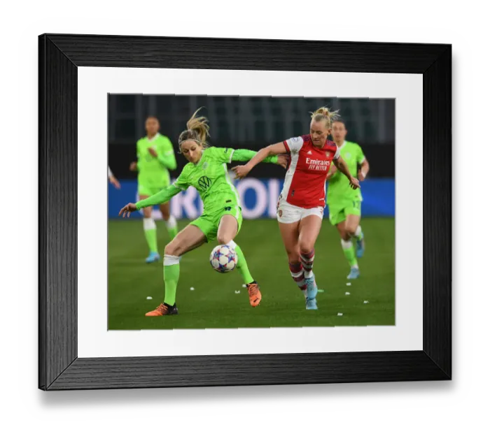 Framed Print : Arsenal vs. VfL Wolfsburg: A Battle in the UEFA Women's Champions League Quarterfinals Framed Print : Arsenal vs. VfL Wolfsburg: A Battle in the UEFA Women's Champions League Quarterfinals