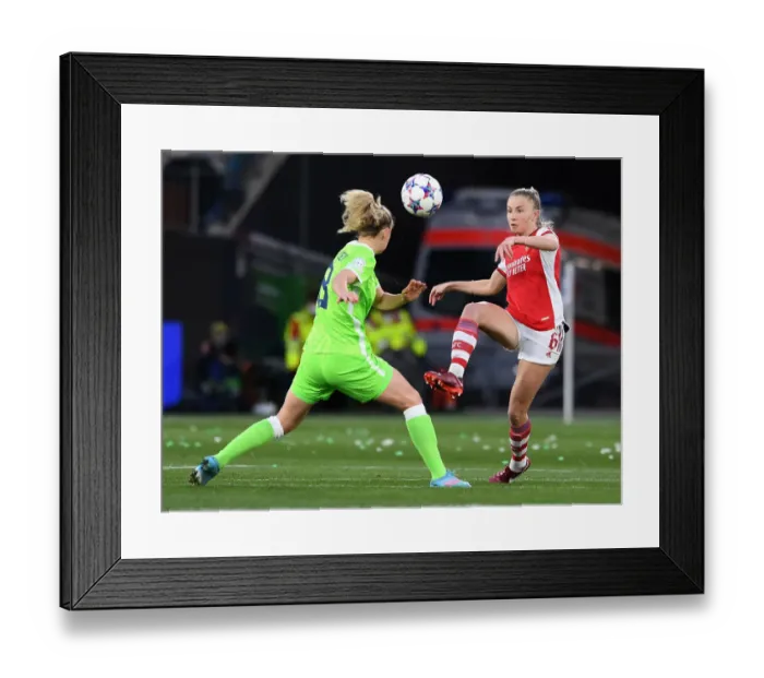 Framed Print : Arsenal vs. VfL Wolfsburg: A Battle in the UEFA Women's Champions League Quarterfinals Framed Print : Arsenal vs. VfL Wolfsburg: A Battle in the UEFA Women's Champions League Quarterfinals