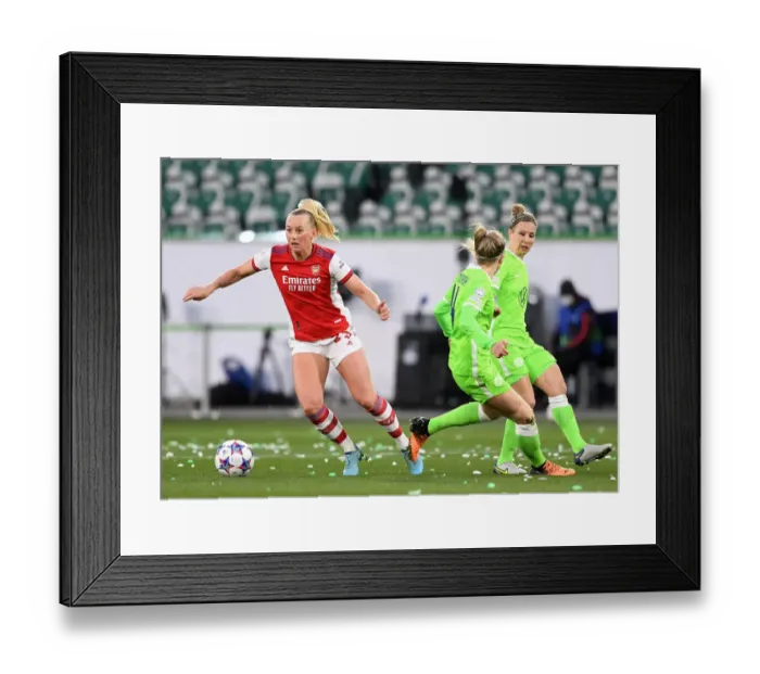 Framed Print : Arsenal's Stina Blackstenius Goes Head-to-Head with VfL Wolfsburg in Champions League Quarterfinal Framed Print : Arsenal's Stina Blackstenius Goes Head-to-Head with VfL Wolfsburg in Champions League Quarterfinal