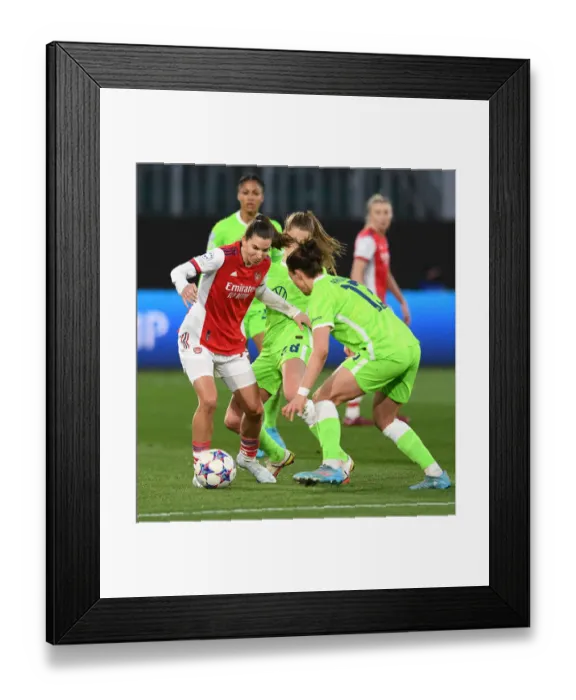 Framed Print : Arsenal Women vs. VfL Wolfsburg: UEFA Women's Champions League Quarterfinals Showdown