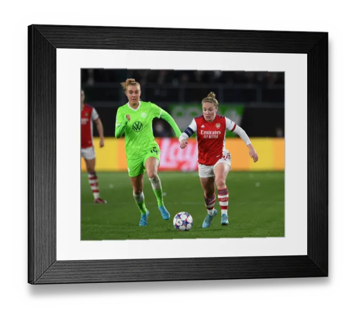Framed Print : Arsenal vs. VfL Wolfsburg: A Battle in the UEFA Women's Champions League Quarterfinals Framed Print : Arsenal vs. VfL Wolfsburg: A Battle in the UEFA Women's Champions League Quarterfinals
