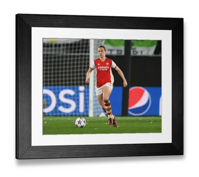 Framed Print : Arsenal Women Battle VfL Wolfsburg in UEFA Champions League Quarterfinals