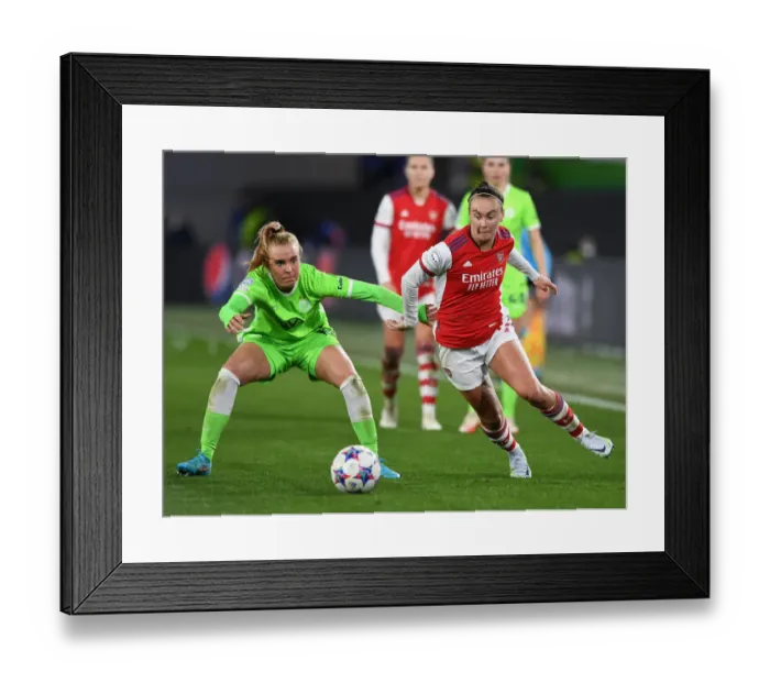 Framed Print : Arsenal vs. VfL Wolfsburg: UEFA Women's Champions League Quarterfinals Showdown