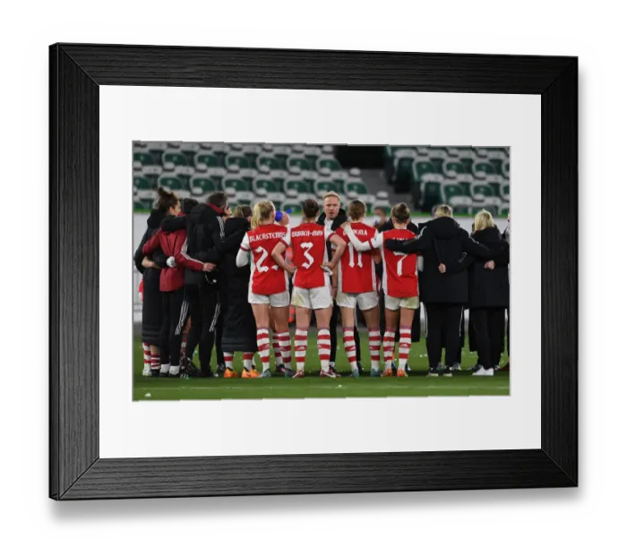 Framed Print : Arsenal Women's Coach Jonas Eidevall Addresses Team After UEFA Champions League Quarterfinal Match vs. VfL Wolfsburg Framed Print : Arsenal Women's Coach Jonas Eidevall Addresses Team After UEFA Champions League Quarterfinal Match vs. VfL Wolfsburg