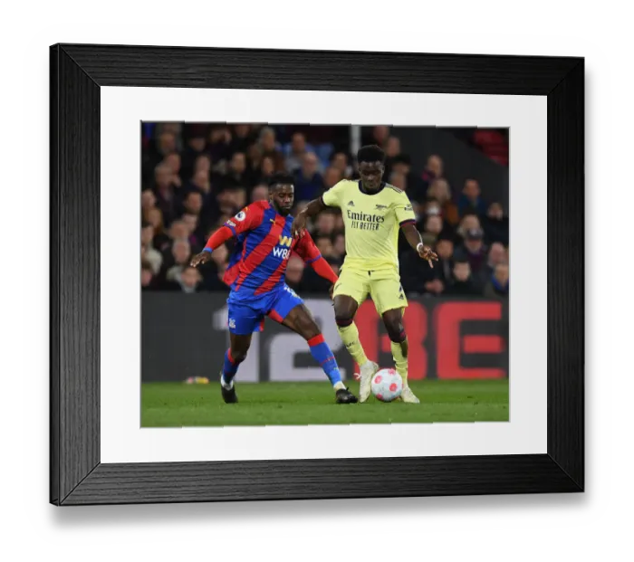 Framed Print : Saka Scores Past Schlupp: Crystal Palace vs Arsenal, Premier League 2021-22