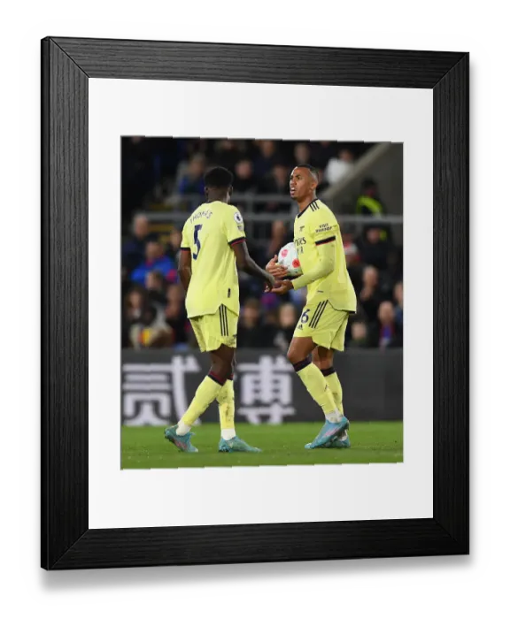 Framed Print : Thomas Partey and Gabriel: Arsenal's Defensive Duo in Action against Crystal Palace (April 2022) Framed Print : Thomas Partey and Gabriel: Arsenal's Defensive Duo in Action against Crystal Palace (April 2022)