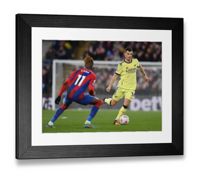 Framed Print : Xhaka vs Zaha: Battle at Selhurst Park - Crystal Palace vs Arsenal, Premier League 2021-22