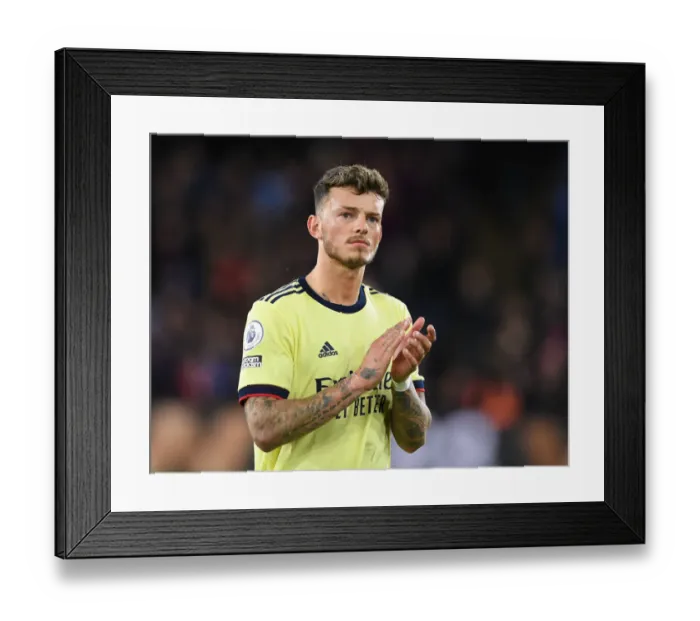 Framed Print : Arsenal's Ben White Applauding Fans after Crystal Palace Victory - Premier League 2021-22