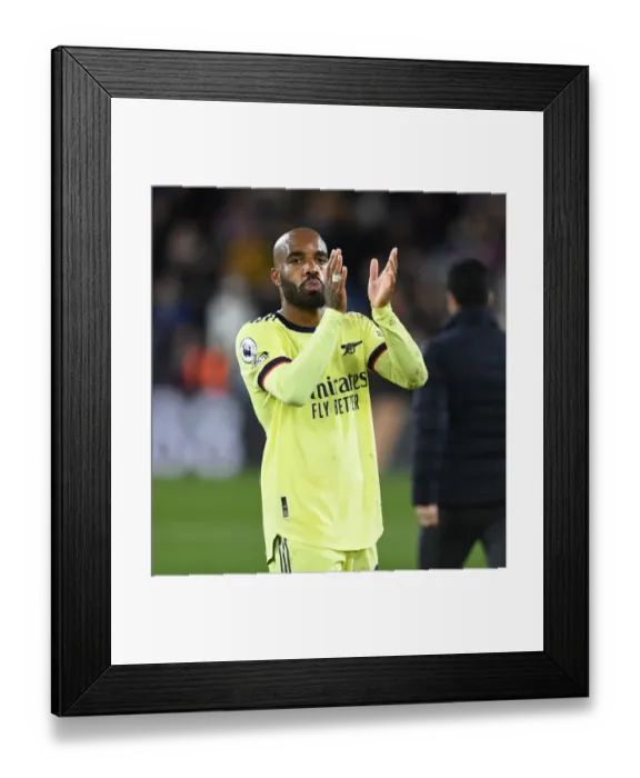 Framed Print : Alexis Lacazette Celebrates with Fans after Arsenal's Win at Crystal Palace (April 2022)