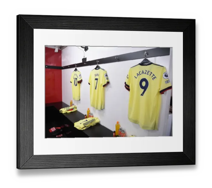 Framed Print : Arsenal's Lacazette Jersey in Arsenal Changing Room Before Crystal Palace Match (2021-22) Framed Print : Arsenal's Lacazette Jersey in Arsenal Changing Room Before Crystal Palace Match (2021-22)