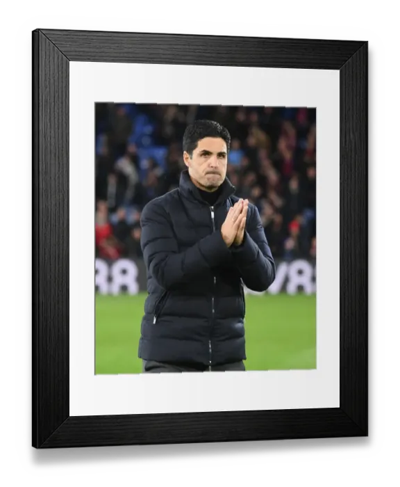 Framed Print : Arsenal's Mikel Arteta Celebrates with Fans after Crystal Palace Victory in Premier League Framed Print : Arsenal's Mikel Arteta Celebrates with Fans after Crystal Palace Victory in Premier League
