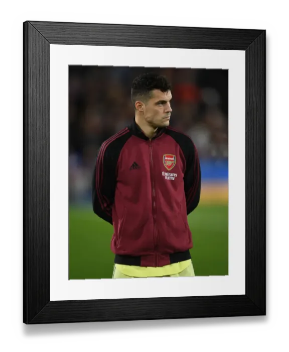 Framed Print : Granit Xhaka: Arsenal Star's Focus Before Crystal Palace Clash (April 2022)