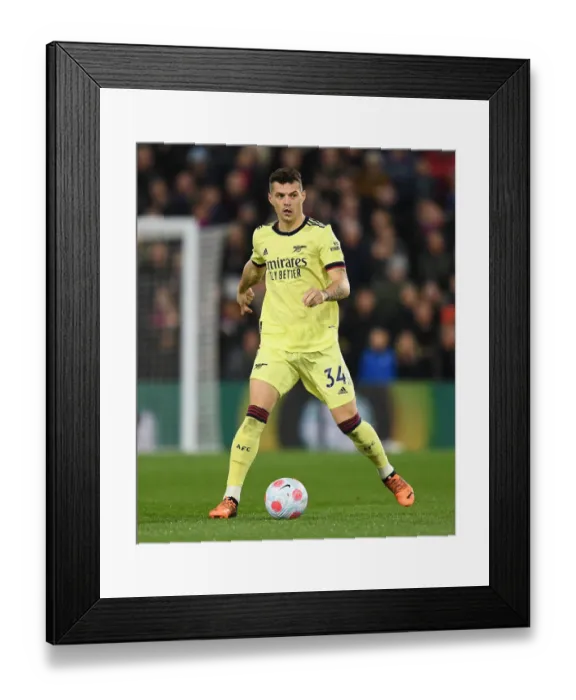 Framed Print : Granit Xhaka: Arsenal's Midfield Maestro in Action vs. Crystal Palace, Premier League 2021-22 Framed Print : Granit Xhaka: Arsenal's Midfield Maestro in Action vs. Crystal Palace, Premier League 2021-22