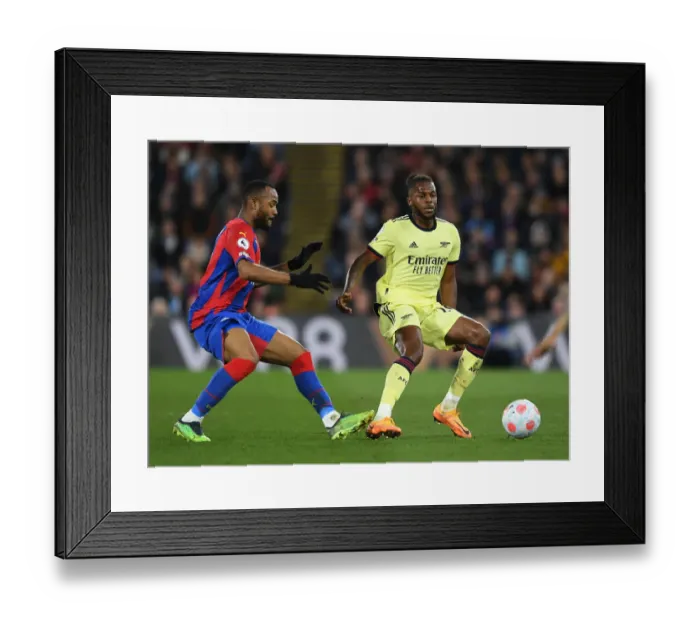 Framed Print : Intense Clash: Nuno Tavares vs. Jordan Ayew - Battle of the Premier League Titans at Selhurst Park