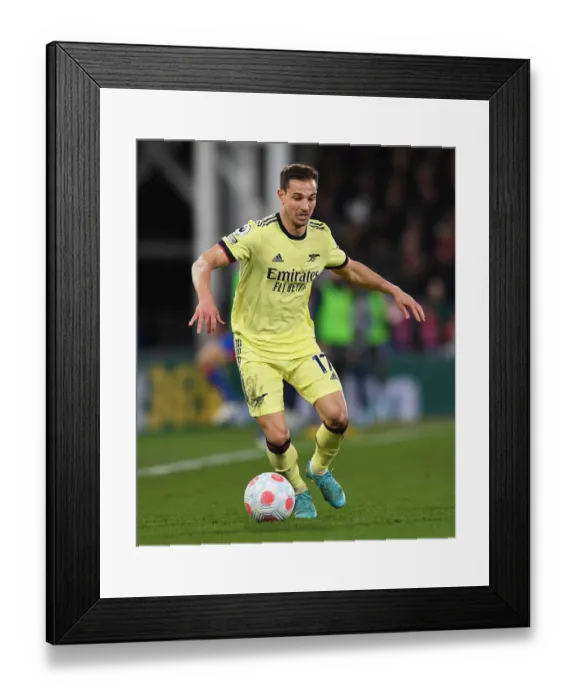 Framed Print : Arsenal's Cedric Soares in Action during the Premier League Clash Against Crystal Palace - 2021-22