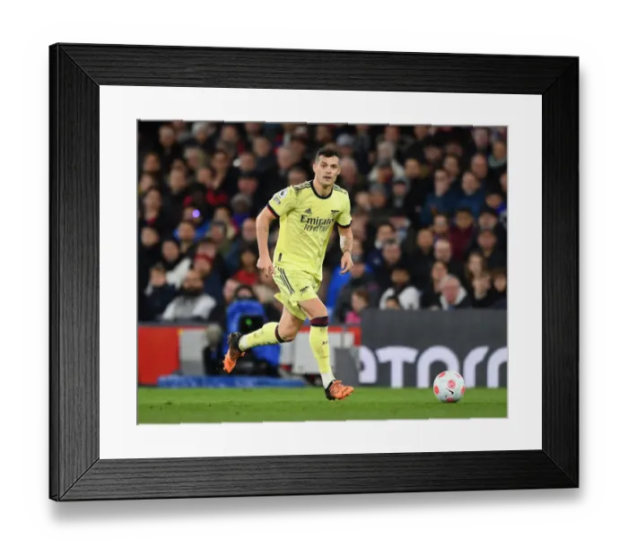 Framed Print : Granit Xhaka: Arsenal's Midfield Maestro Shines in Premier League Clash Against Crystal Palace
