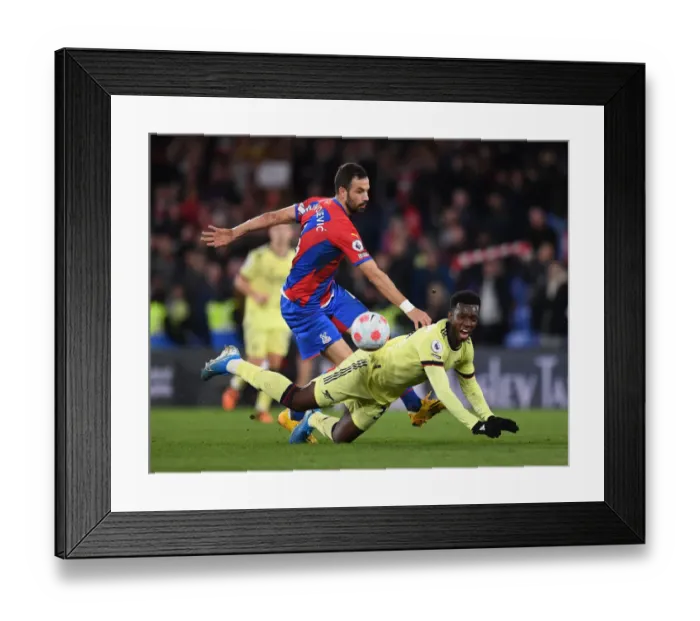 Framed Print : Clash at Selhurst Park: Nketiah vs Milivojevic in Premier League Showdown between Crystal Palace and Arsenal
