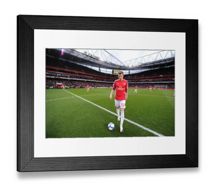 Framed Print : Arsenal's Nicklas Bendtner Scores in 2-0 Win Over West Ham United, Barclays Premier League (20 / 3 / 2010)
