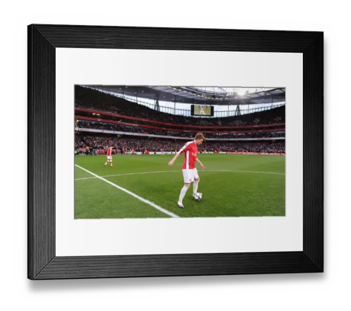 Framed Print : Arsenal's Nicklas Bendtner Scores in 2-0 Victory over West Ham United, Barclays Premier League, Emirates Stadium, 2010