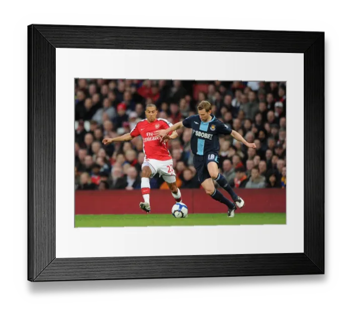 Framed Print : Arsenal's Gael Clichy Shuts Down West Ham's Jonathan Spector: Arsenal 2-0