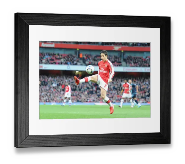 Framed Print : Samir Nasri (Arsenal). Arsenal 2: 0 West Ham United, Barclays Premeir League