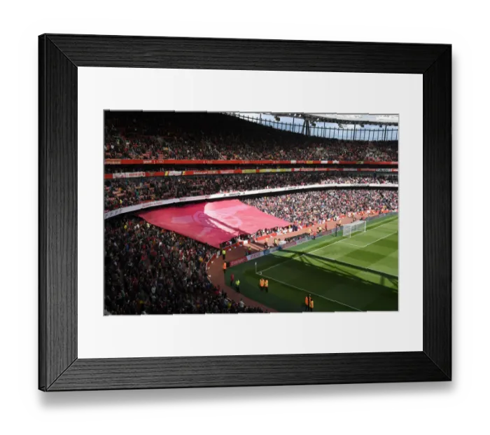 Framed Print : Arsenal Fans Unveil New Banner Before Arsenal v Brighton & Hove Albion Premier League Match