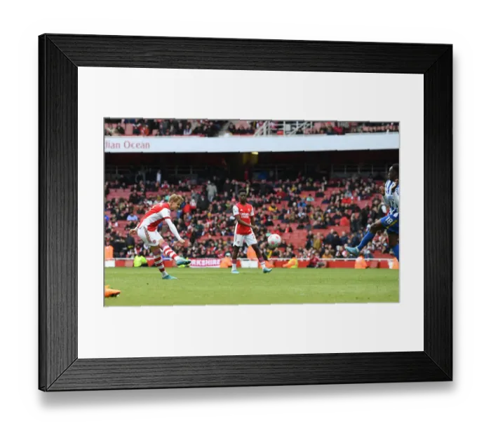 Framed Print : Martin Odegaard Scores the Winner: Arsenal vs Brighton & Hove Albion, Premier League 2021-22 Framed Print : Martin Odegaard Scores the Winner: Arsenal vs Brighton & Hove Albion, Premier League 2021-22