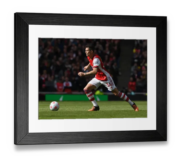 Framed Print : Granit Xhaka in Action: Arsenal vs Brighton & Hove Albion, Premier League 2021-22