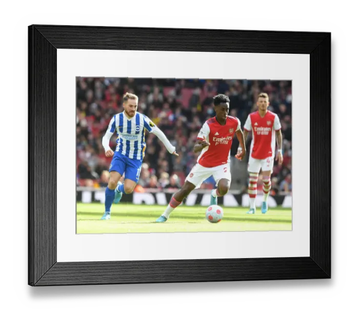 Framed Print : Arsenal's Albert Sambi Lokonga in Action: Premier League 2021-22 - Arsenal vs Brighton & Hove Albion