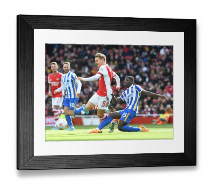 Framed Print : Odegaard vs Caicedo: A Midfield Showdown in Arsenal's Battle with Brighton Framed Print : Odegaard vs Caicedo: A Midfield Showdown in Arsenal's Battle with Brighton