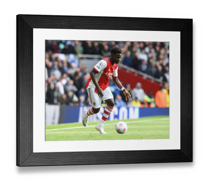 Framed Print : Bukayo Saka: Arsenal Star in Action against Brighton & Hove Albion, Premier League 2021-22