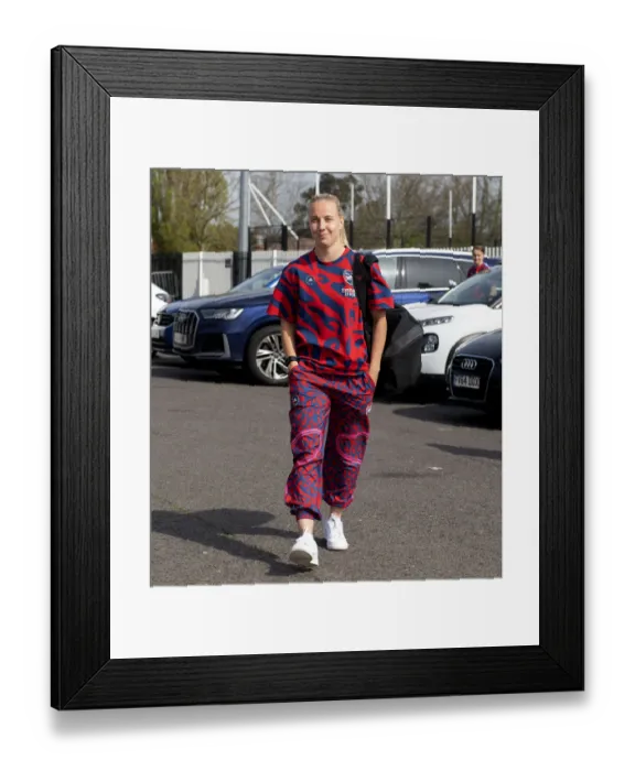 Framed Print : Arsenal's Beth Mead Arrives at Meadow Park for FA Cup Semi-Final vs Chelsea Women Framed Print : Arsenal's Beth Mead Arrives at Meadow Park for FA Cup Semi-Final vs Chelsea Women
