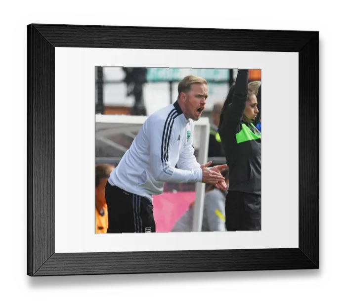 Framed Print : Jonas Eidevall Leads Arsenal Women in FA Cup Semi-Final Clash Against Chelsea
