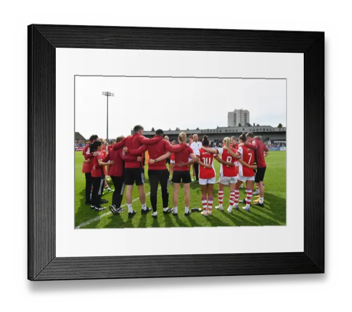Framed Print : Arsenal Women's FA Cup Semi-Final: Jonas Eidevall's Team Talk - Arsenal vs Chelsea (2021-22)