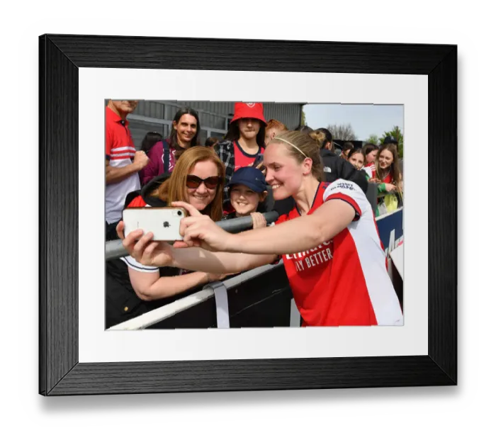 Framed Print : Arsenal's Kim Little Shares Heartwarming Selfie with Fan After FA Cup Semi-Final Victory Framed Print : Arsenal's Kim Little Shares Heartwarming Selfie with Fan After FA Cup Semi-Final Victory