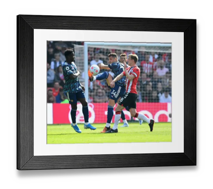 Framed Print : Xhaka vs Ward-Prowse: Battle in the Premier League - Southampton vs Arsenal (2021-22)