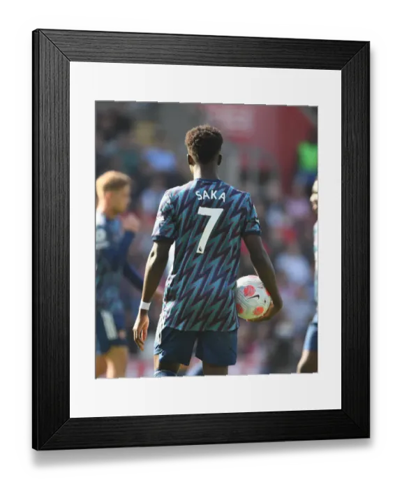 Framed Print : Bukayo Saka in Action: Southampton vs. Arsenal, Premier League 2021-22