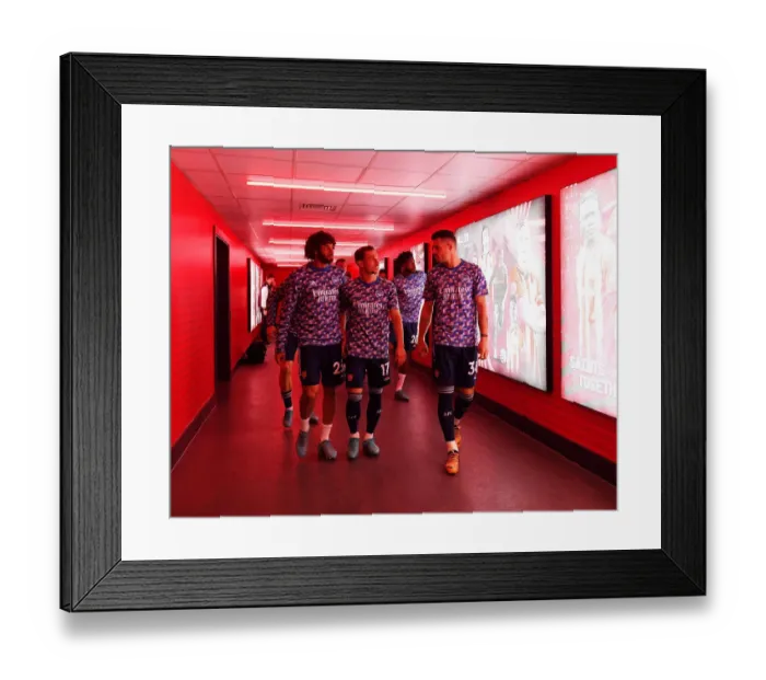 Framed Print : Arsenal Players Cedric, Granit Xhaka, and Mo Elneny Before Southampton Clash (2021-22)