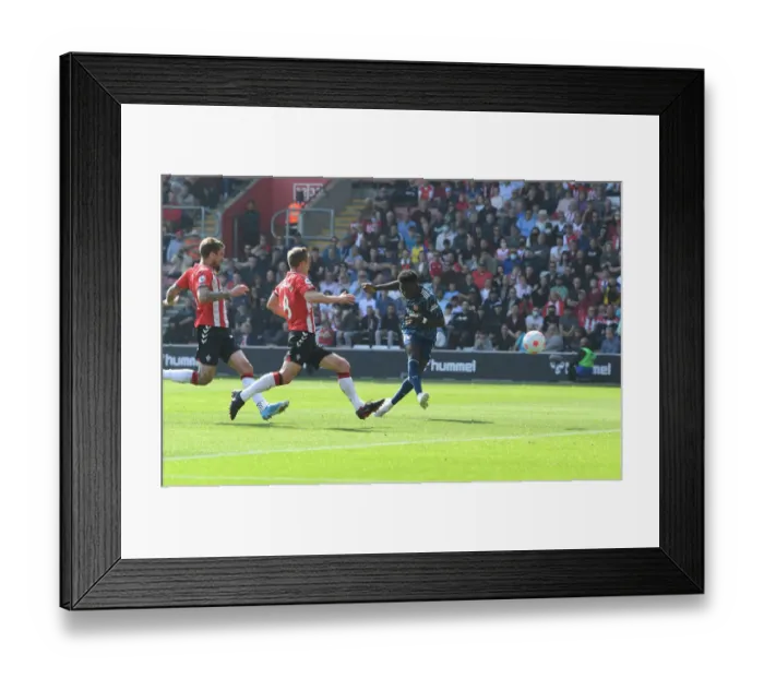 Framed Print : Bukayo Saka's Thwarted Effort: Southampton vs. Arsenal, Premier League 2021-22